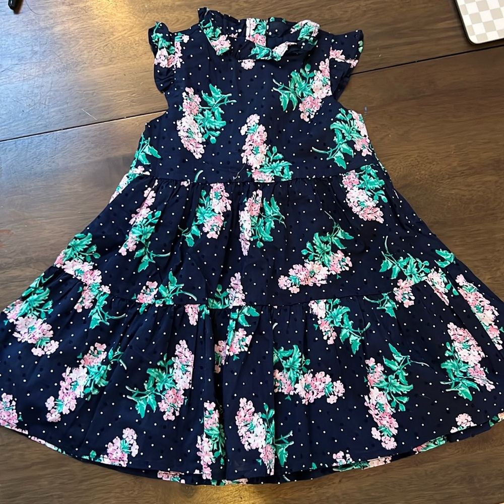 Floral dress with ruffles sleeve and neckline details Janie and Jack size 3